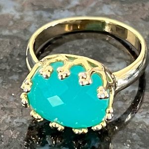 Goldtone Seafoam Ring Womans  Sz 7